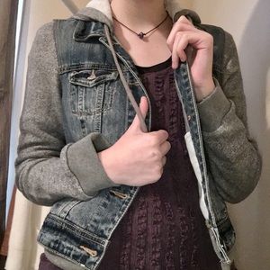 Hooded denim jacket